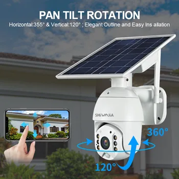 SHIWOJIA 4G/WI-FI Versioon 2MP HD Päikese Kaamera Panel Monitor Väljas Turvalisuse Smart Home Farm Ranch Metsa Kaua Ooterežiimi LED-Alarm