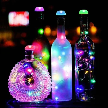 Solar LED Pudel Tuled Traat Haldjas String Kerge 7 Värvi Veini Pudel Lamp Pool Decor Pool Pulm Jõulud Halloween Baar