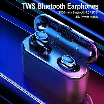 TWS Traadita Kõrvaklapid 5.0 Bluetooth Kõrvaklappide HBQ 3D Stereo Gaming Headset koos Mic Digitaalne LED Ekraan Sport Earbuds