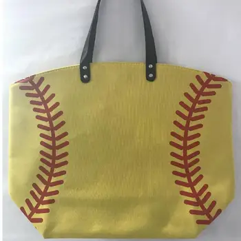 Softball kollane pesapalli valge õmblemine kotid pesapalli naised & Lapsed Puuvilla Lõuend spordikotid Pesapall, Softball Kott