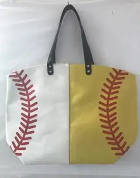 Softball kollane pesapalli valge õmblemine kotid pesapalli naised & Lapsed Puuvilla Lõuend spordikotid Pesapall, Softball Kott