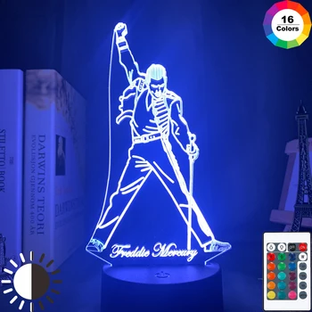 3d Led Night Light Lamp Briti Laulja Freddie Mercury Joonis Nightlight Office Kodu Kaunistamiseks Parimad Fännid Kingitus Dropshipping