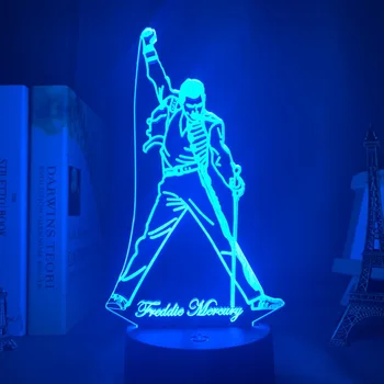 3d Led Night Light Lamp Briti Laulja Freddie Mercury Joonis Nightlight Office Kodu Kaunistamiseks Parimad Fännid Kingitus Dropshipping