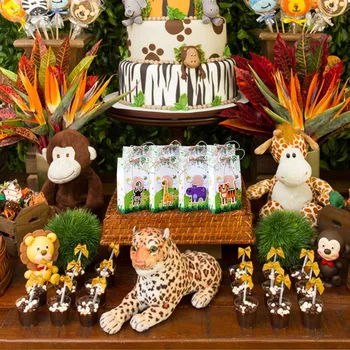 OurWarm 12tk Jungle Poole Raamatu Kingitused Kasti Magus Candy Kotid, Lapsed, Beebi Loomade Sünnipäeva Safari Pool Soosib Asjade Kaunistamiseks