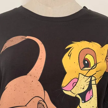 Disney Stiilne Lion King Kuningas Džungel Cartoon Print T-Särk O-Kaeluse Pullover Lühikesed Varrukad Vabaaja Mood Naiste Tee Tops