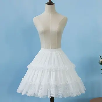 Uus Tüdrukute Seelik Lühikeste Petticoat Cosplay Pits Fishbone Lolita Tõsta Voodriga Valge Must Elastne Vöökoht Alusseelikud E15E