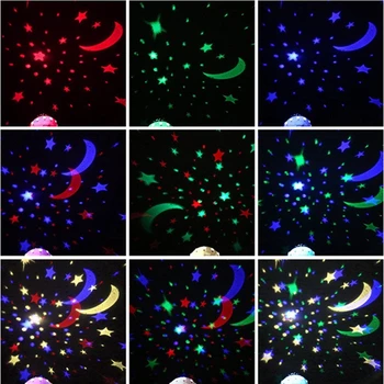UFO Kujuga lamp Projektsioon Muusika Romantiline Pöörata Tähine Star Käsilased Öö LED-USB Aku Tabel Lamp Baby Kids Magamiseks
