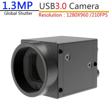Kiire USB3.0 Tööstusliku Digitaalne Kaamera 1.3 MP Värv Ülemaailmse Katiku Koos SDK+640X480@ 720FPS/1280x1024-pikslist fotode@210FPS
