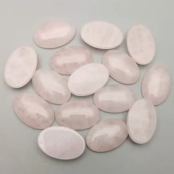 Hulgi mood Looduslik roosa kristall kivi helmed võlusid 20x30mm Ovaalne CAB kivi ümber hole helmed 12tk/palju Vaba shipping