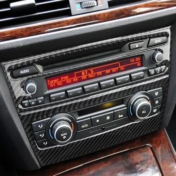 Sisekujundus süsinikkiust kliimaseade-CD control panel teenetemärgi bmw 3-seeria, e90 e92 e93 Car styling tarvikud