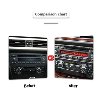 Sisekujundus süsinikkiust kliimaseade-CD control panel teenetemärgi bmw 3-seeria, e90 e92 e93 Car styling tarvikud