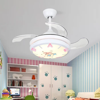Põhjamaade lapsed magamistuba decor led ülemmäära fan light lamp söögituba laeventilaatorid tuled, puldiga lambid elutuba