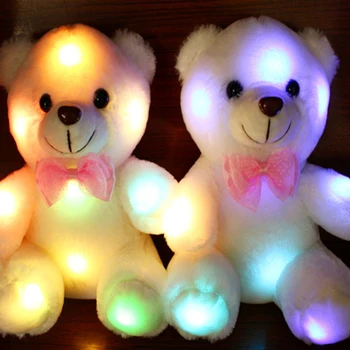 Hot müük, Plüüš-Mänguasi, Värviline LED Hõõguv Armas Väike Karu Täistopitud Nukk Öö, Valgus Loomad Mänguasjad Lastele Dropshipping(Mitte Aku)
