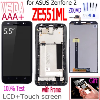 WEIDA Asus Zenfone 2 ZE551ML Z00A LCD Display Panel Puutetundlik Ekraan Digitizer Assamblee Raami ZE551ML Z00AD LCD-Tasuta Tööriist