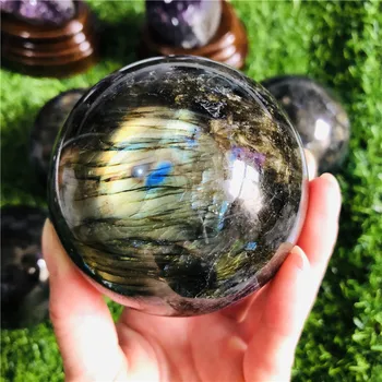 Looduslik Madagaskari loodus labradori kivi quartz crystal ball ravi kristall pärl käsitsi poleerimine, läikiv pind