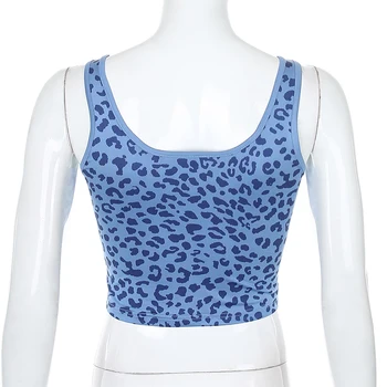 Darlingaga Streetwear Leopard Printida Bodycon Tank Top Käisteta Vest Slim Crop Top Naiste Riided, Vabaaja 2020 Uued Suvised Topid Uus