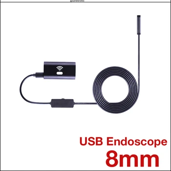 8mm 1200P 2MP, WiFi, Endoscope Kaamera Mini Veekindel Raske Kaabel Kontrolli Kaamera 6 led Video Borescope IOS Android Aken