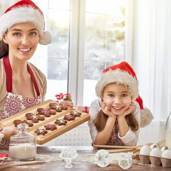 6TK Jõulud Lumehelves Cookie Cutters Lumehelves Kolb Lõikur Lumehelves Cupcake Kook Dekoreerimiseks Fondant Reljeef Tööriist