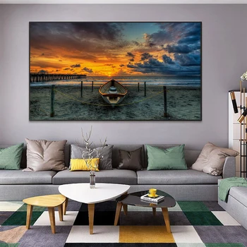 Sunset Beach View Lõuend Maalid Seina Art Plakatid Ja Pildid Maastiku Põhjamaade Kunsti Pildid Kodus Seina Kaunistamiseks Cuadros