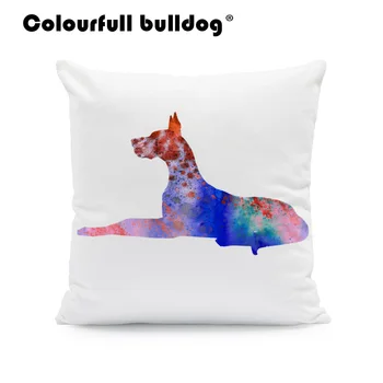 Hulgi-Värviline Greyhound prantsuse Buldog padjakatted Taks Akvarell Koer padjapüürid 43*43cm Decor Kodus Laste Tuba