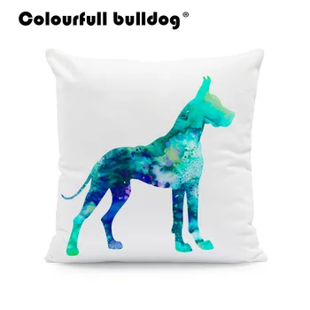 Hulgi-Värviline Greyhound prantsuse Buldog padjakatted Taks Akvarell Koer padjapüürid 43*43cm Decor Kodus Laste Tuba