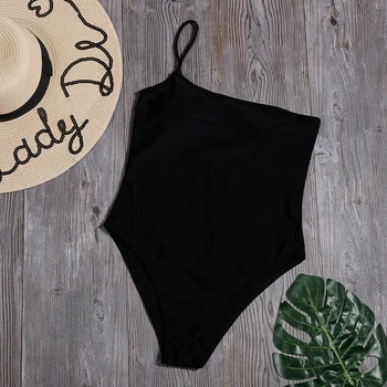 Naiste Uus Ühes Tükis Ujumistrikoo Tahke Seksikas Bikinis Ühe Õla Retro Supelrõivad Suvel Trikoo Naine Beachwear Monokini