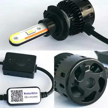 2tk H7 Led RGB Esitulede APP Bluetooth Kontrolli Värvikas Udutuled 20000LM Pirnid Lamp Auto Veoautod