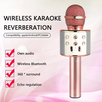 Kaasaskantav Bluetooth Juhtmeta Kaasaskantav Kodu Poole Pihuarvutite Karaoke Mängija Kõlar Laulu Diktofoni Mic ios Android
