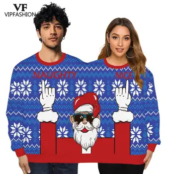 VIP MOOD Unisex Paarid Pullover Kaks Isikut, Sviitrid Uudsus Jõulud Põder Lumehelves Trükitud Kole Naljakas Pusad