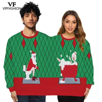VIP MOOD Unisex Paarid Pullover Kaks Isikut, Sviitrid Uudsus Jõulud Põder Lumehelves Trükitud Kole Naljakas Pusad