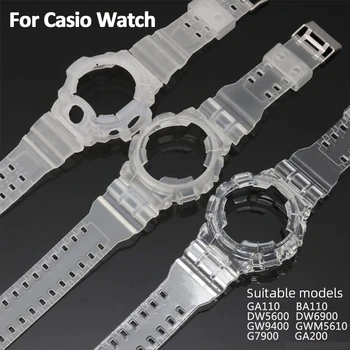 Läbipaistev Silikoon Watchband jaoks Casio G Shock GA-100 GA-110 kummipaelaga Rihm Asendamine Veekindel Vaadata Tarvikud
