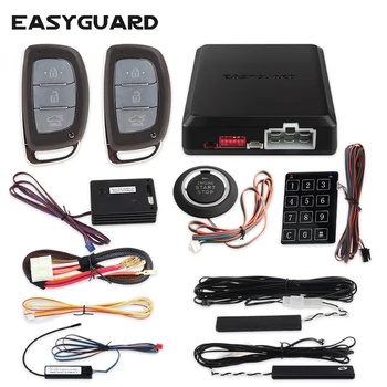 Easyguard Smart key võtmeta sisenemise auto alarm süsteem kaug-mootori käivitamine nupust käivitus remote trunk release DC12V