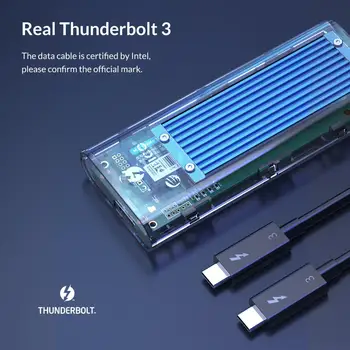 ORICO Thunderbolt 3 40Gbps M. 2 NVME SSD Ruum 2TB Läbipaistev USB-C SSD Puhul 40Gbps C-C Kaabel M2 PCIE Kõvaketta Box