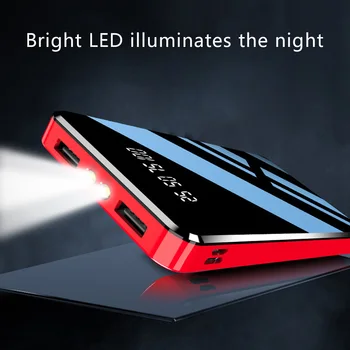 FLOVEME Peegel LED Digitaalne näidik 20000mAh Power Bank Kaasaskantav Väline Akulaadija Powerbank iPhone Samsung Xiaomi