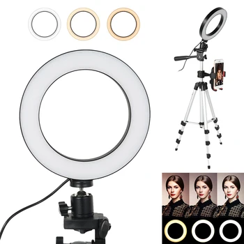 LED Rõngas Kerge Kaamera Fotograafia Ümar Lamp Studio Rõngasvalgusti Youtube Meik Telefon Selfie koos Statiivi Telefoni Hoidiku Klamber