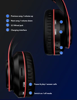 B39 Traadita Bluetooth-Kõrvaklapid LED Värvikas Hingamine Tuled Portable Folding Sisseehitatud FM Koos MIC Toeta TF Kaart