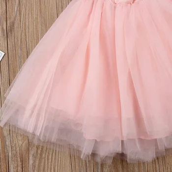 2018 täiesti Uued Väikelapse Imiku Laps Laps Laps Tüdruk Printsess Kleit Ruffled Varrukateta Tutu Tülli Kleit Sundress Komplekt Suvel 1-5T