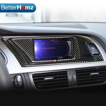 BETTERHUMZ Audi A4 2009-2016 Carbon Fiber Auto Interjöör Navigation Control Panel Dekoratiivse Raami Kaas Sisekujundus Car Styling