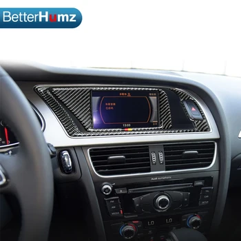 BETTERHUMZ Audi A4 2009-2016 Carbon Fiber Auto Interjöör Navigation Control Panel Dekoratiivse Raami Kaas Sisekujundus Car Styling