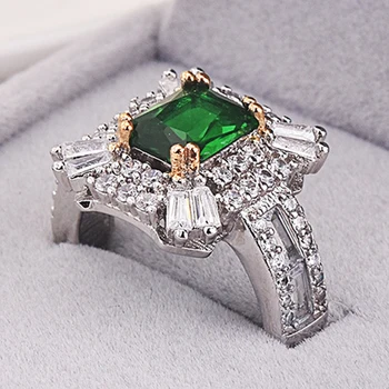 Cellacity Hõbe 925 Ehted Võlusid Emerald Rõngad on Naiste Kaasamine Trendikas Geomeetria Gemstone Printsess Ringi Size6-10 Hulgimüük