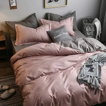 3/4 piece tahke värvi voodipesu komplekt, magamistuba teenetemärgi tekk katab tüdrukute AB pool tekk katta 2020. aasta queen, king size voodipesu