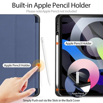 Apple iPad Air4 2020 10.9 tolline Juhul Katta TPÜ Mood Nahast Smart Stay tagakaane Pen Groove Seista Kokkuklapitavad tüüp
