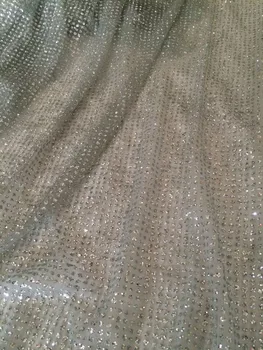 Hõbedane glitter Aafrika tülli silma pits kangas LJY-42112 parima kvaliteediga glitter nigeeria tikandid net pits kangas