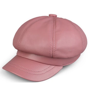 Naine, Mood Roosa Sinine Müts Tüdruk Baseball Cap Brand New Tegelik Lamba Nahast Streetwear Snapback Kübarad, Mütsid Naistele