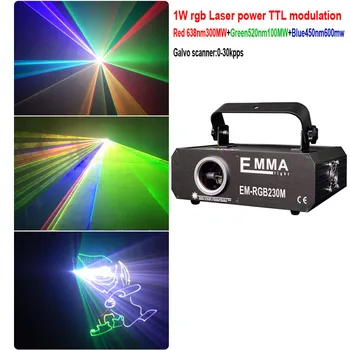 Suure võimsusega RGB Animatsiooni Dj Laser Performer 1W laser lava valgustus, 1 Watt Laser ILDA