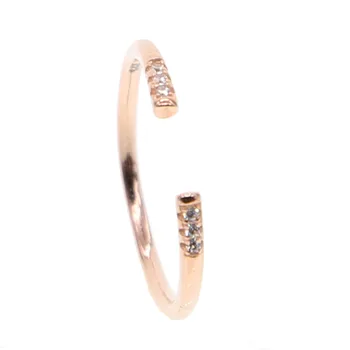 925 Sterling Silver Ring & Ruut Pimestav CZ Avatud Sõrme Sõrmus ystävänpäivä kingitus Naistele Pulmad Engagement Ehted