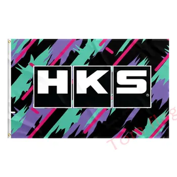 HKS lipu 90x150 cm 100D digitaalse polüester ühepoolne banner trükkimine