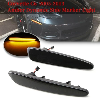 Suitsutatud Objektiivi Kollane LED Dünaamiline Esi suunatuli Pool Sm-i Tuled Chevy C6 Chevrolet Corvette C6 2005-2013
