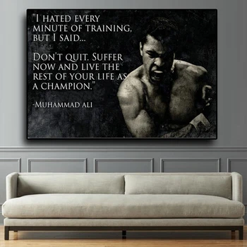 Muhammad Ali Motiveerivat Quote Seina Art-Pildid Lõuendile Maali Nordic Inspireeriv Sport Plakatid, Prindid Cuadros Home Decor