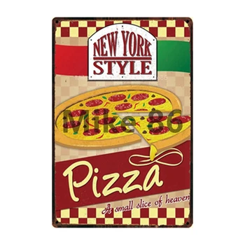 [ Mike86 ] Toidud Stiilis BBQ Pizza, Hamburger Hot Dog Cupcake Metallist Märk Tina Plakat Home Decor Baar Seina Art Maali 20*30 CM, DD-9